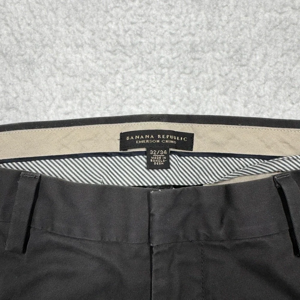 Banana Republic Emerson Chino Pants Gray Straight Leg‎ Casual Men's Size 32x34